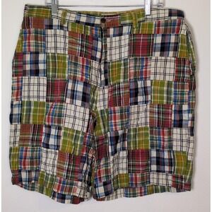 Vintage Gap Mens Patchwork Chino Shorts 38 Madras Plaid Preppy Colorful Y2K Frat